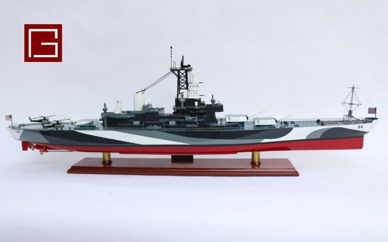 USS WISCONSIN BB64 (camouflage) - GIA NHIEN WOODEN MODEL SHIPS