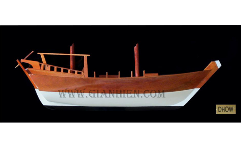 Dhow Half Hull Painting Boat Assembled By Gia Nhien Genuine Model Workshop