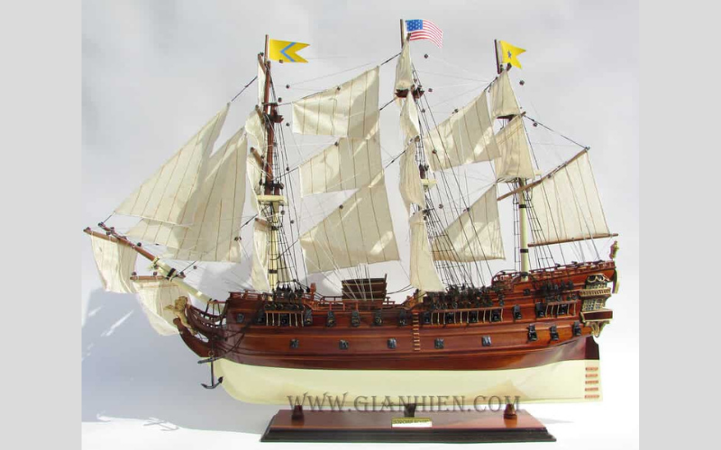 Model Of The Ancient Boat Bonhomme Richard