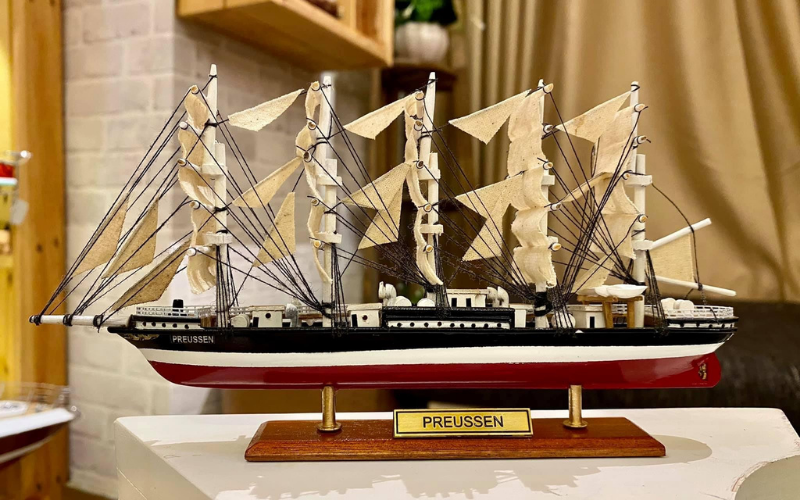 Small Wooden Boat Model 20cm Preussen Is Super Classy And Beautiful In Every Detail