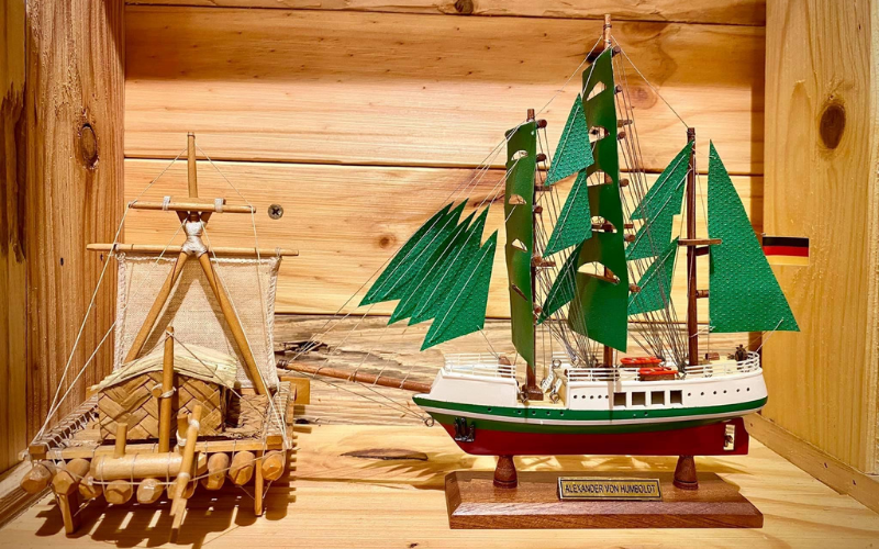 Small Wooden Boat Model 20cm – Sailboat Alexander Von Humboldt