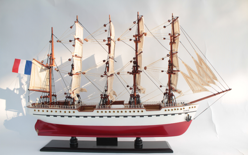 The France Ii Waiting Boat Has An Elegant Beauty Like An Artist - SOUVENIR WOODEN BOAT MODEL – GIA NHIEN WOODEN BOAT SHOWROOM