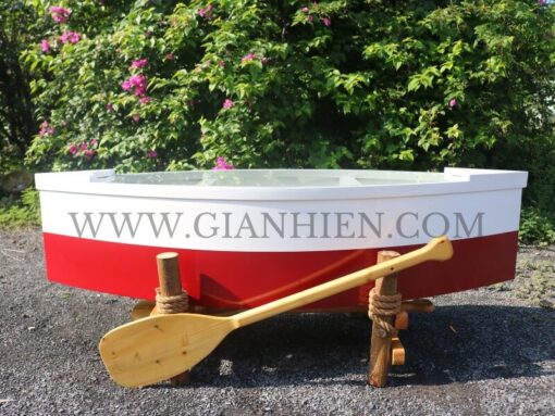 Boat Table Dark Red Painted