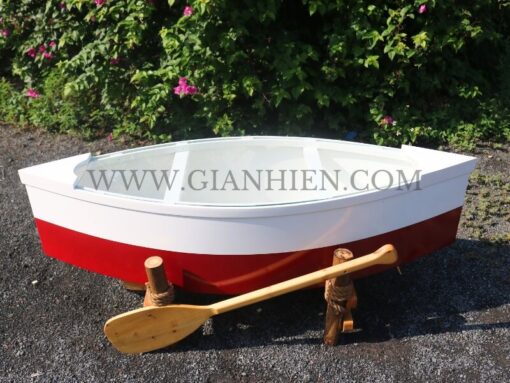 Boat Table Dark Red Painted