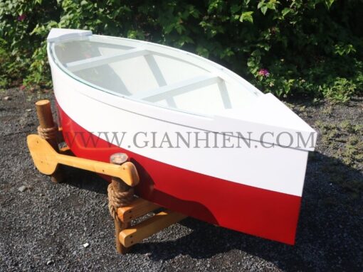 Boat Table Dark Red Painted