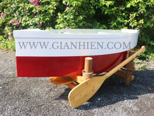 Boat Table Dark Red Painted