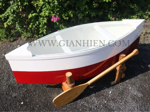 Boat Table Dark Red Painted