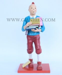 Tintin Statue Of Boy Holding Book