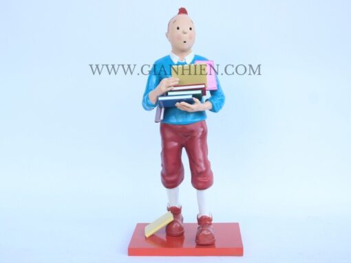 Tintin Statue Of Boy Holding Book