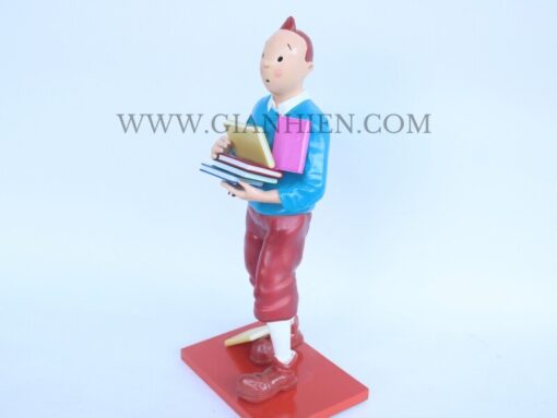 Tintin Statue Of Boy Holding Book