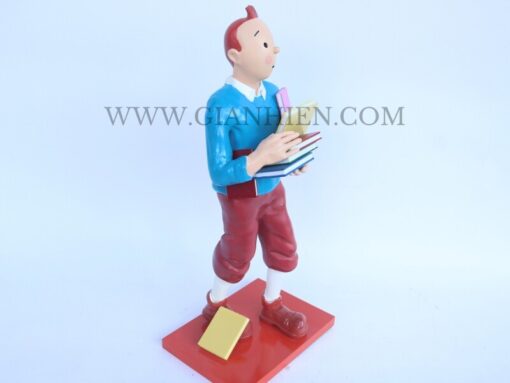 Tintin Statue Of Boy Holding Book