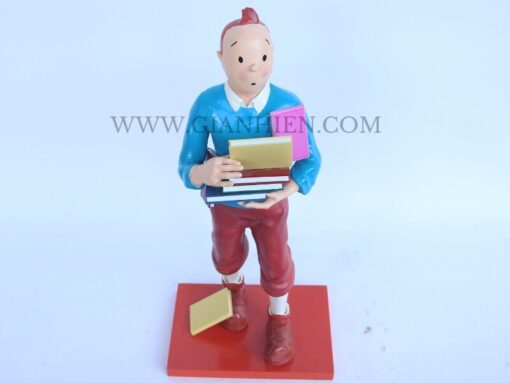 Tintin Statue Of Boy Holding Book