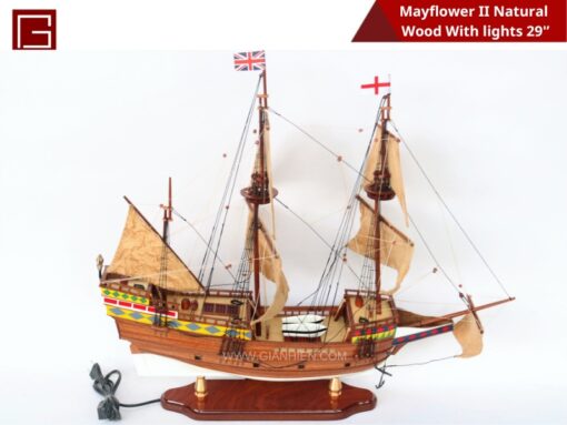 Mayflower Ii Natural Wood With Lights-12