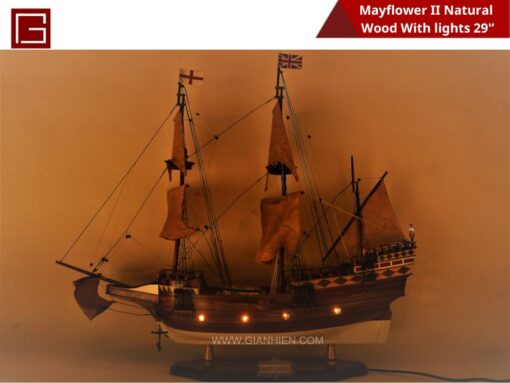 Mayflower Ii Natural Wood With Lights-17