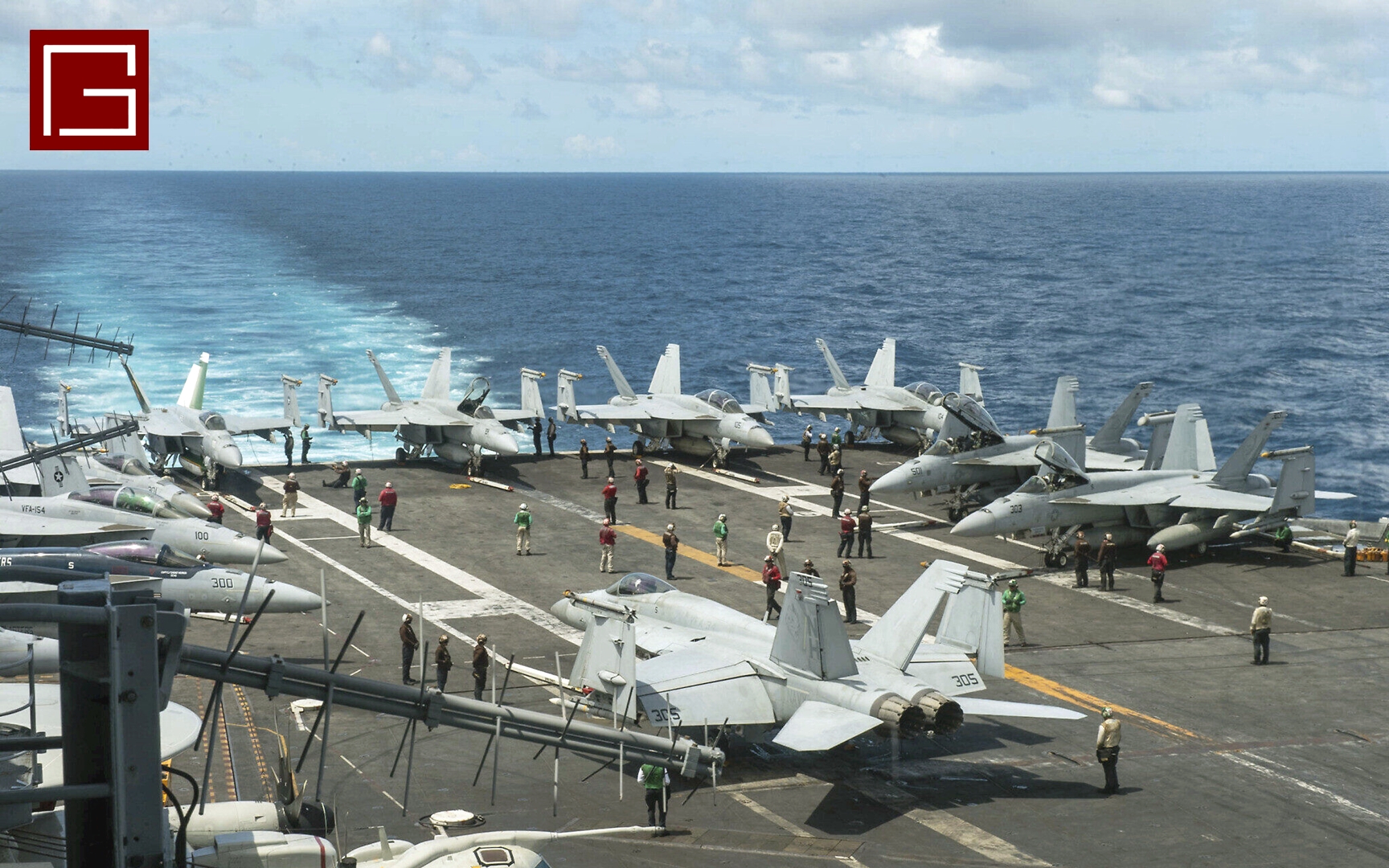 Many aircraft operate together on aircraft carriers in naval battles.