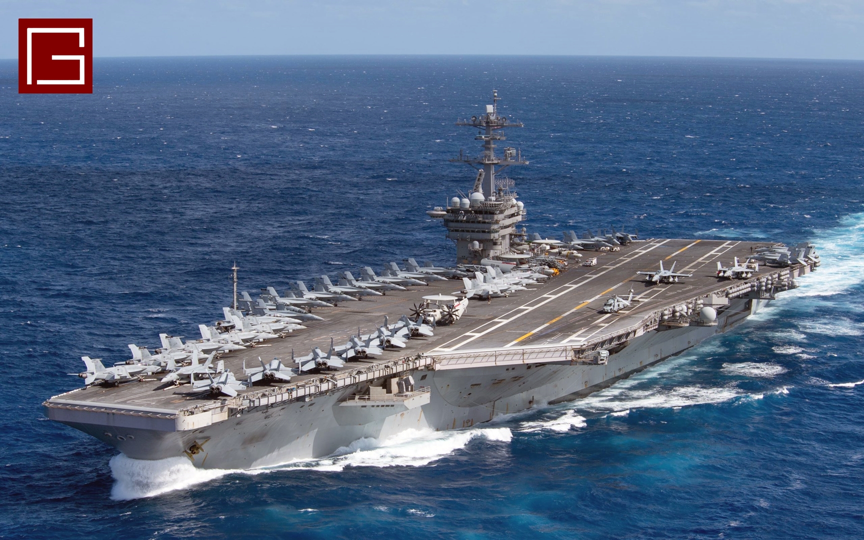          A image of an aircraft carrier operating in the East Sea