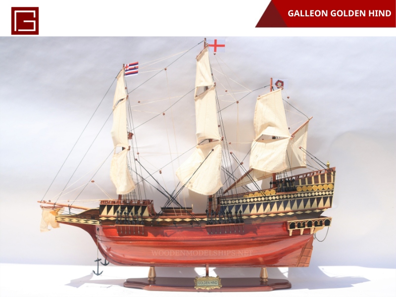 Galleon Golden Hind Wooden Ship Model at Gia Nhien