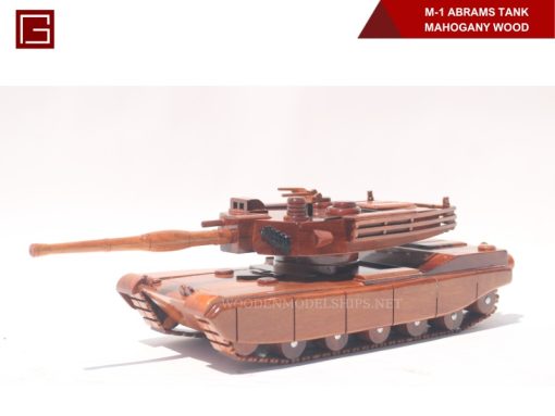 M-1 Abrams Tank Mahogany Wood-04