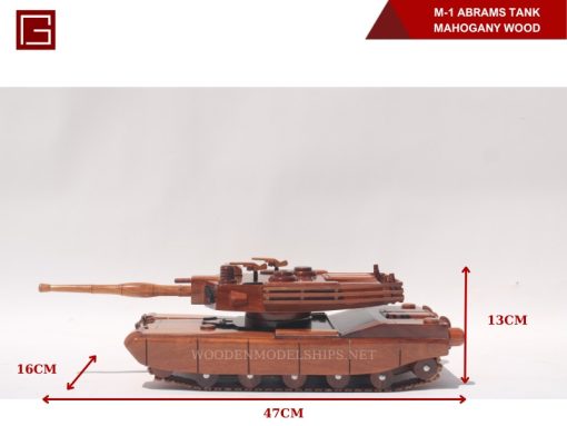 M-1 Abrams Tank Mahogany Wood-10