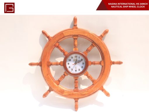 Nagina International Hs 24inch Nautical Ship Wheel Clock-03