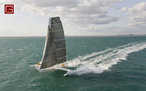 l'Hydroptère is famously known as "the flying sail" over the water.